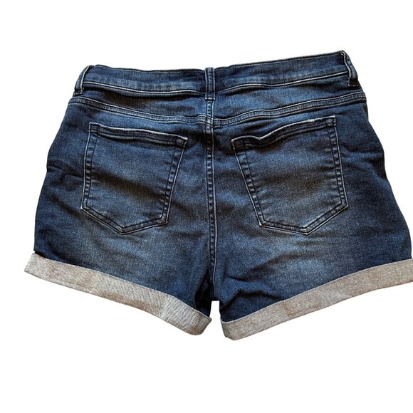 Denim Shorts W30 size 11 Rolled Hem Stretch Medium Wash - Picture 2 of 8